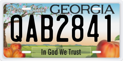 GA license plate QAB2841