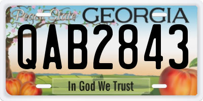 GA license plate QAB2843