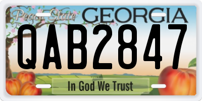 GA license plate QAB2847