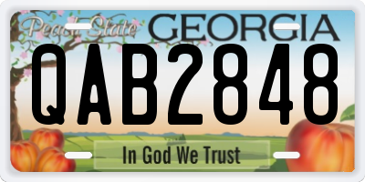 GA license plate QAB2848