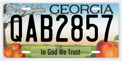 GA license plate QAB2857