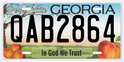 GA license plate QAB2864
