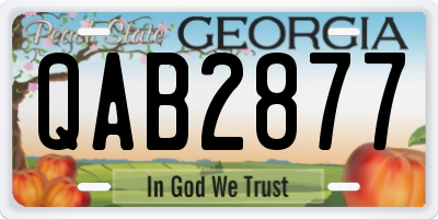 GA license plate QAB2877