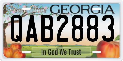 GA license plate QAB2883