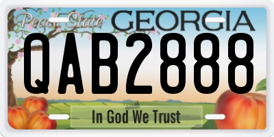 GA license plate QAB2888