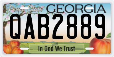 GA license plate QAB2889