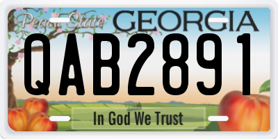 GA license plate QAB2891