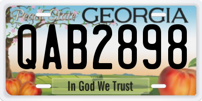 GA license plate QAB2898