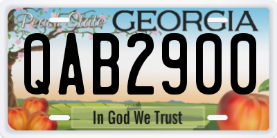 GA license plate QAB2900