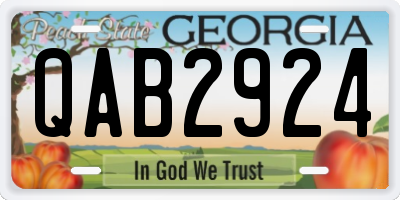 GA license plate QAB2924