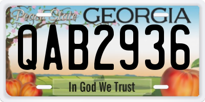 GA license plate QAB2936