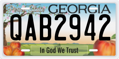 GA license plate QAB2942