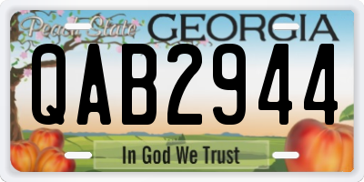 GA license plate QAB2944