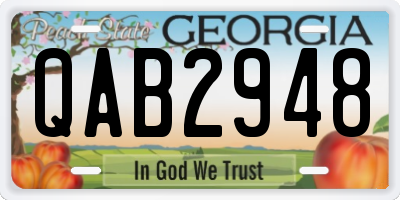 GA license plate QAB2948