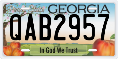 GA license plate QAB2957