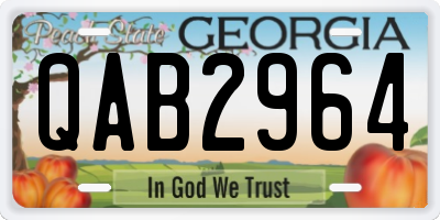 GA license plate QAB2964