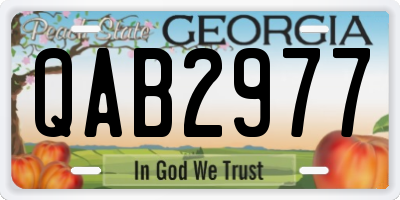 GA license plate QAB2977