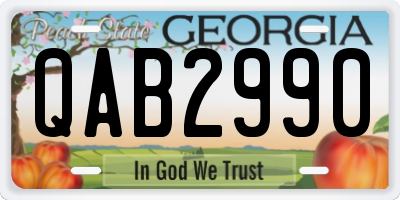 GA license plate QAB2990