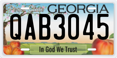 GA license plate QAB3045