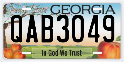 GA license plate QAB3049