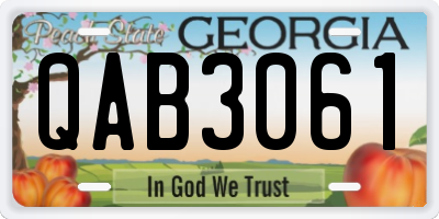 GA license plate QAB3061