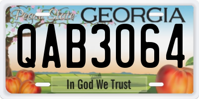 GA license plate QAB3064