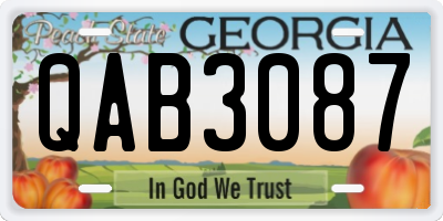 GA license plate QAB3087