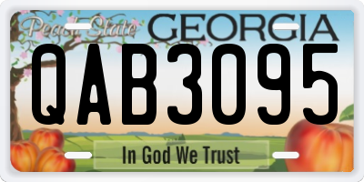 GA license plate QAB3095