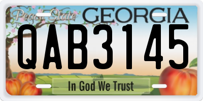 GA license plate QAB3145
