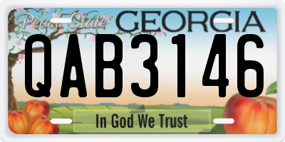 GA license plate QAB3146