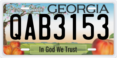 GA license plate QAB3153