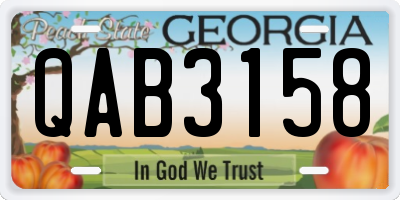 GA license plate QAB3158