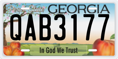 GA license plate QAB3177