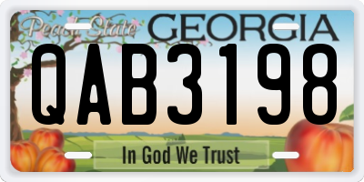 GA license plate QAB3198