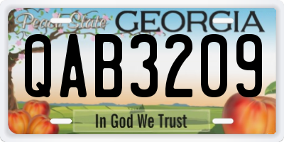 GA license plate QAB3209