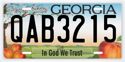 GA license plate QAB3215