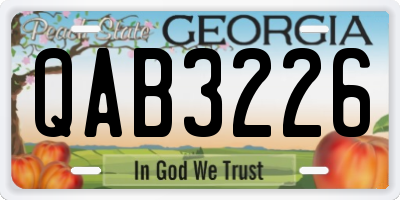 GA license plate QAB3226