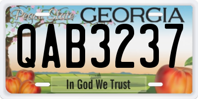 GA license plate QAB3237