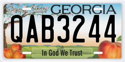 GA license plate QAB3244