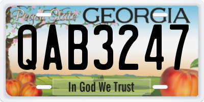 GA license plate QAB3247