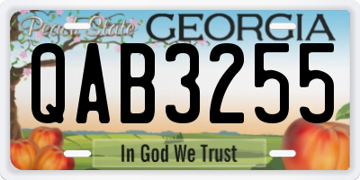 GA license plate QAB3255
