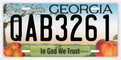 GA license plate QAB3261