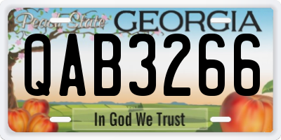 GA license plate QAB3266