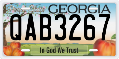 GA license plate QAB3267