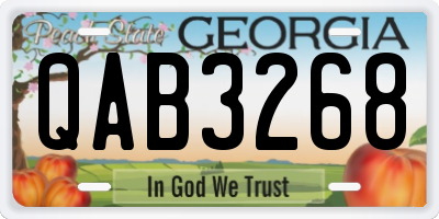 GA license plate QAB3268