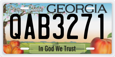 GA license plate QAB3271