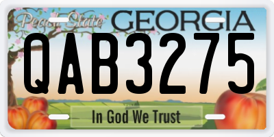 GA license plate QAB3275