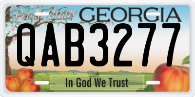 GA license plate QAB3277