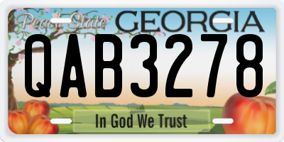 GA license plate QAB3278