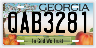 GA license plate QAB3281